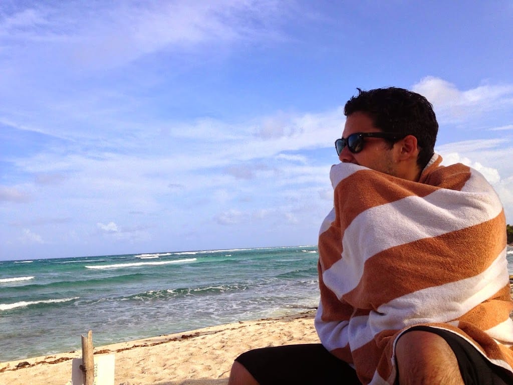Chillin on the beach in Tulum, Mexico