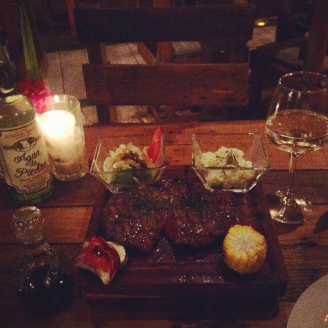 Dinner at a cute Argentinian Restaurant in Tulum Mexico