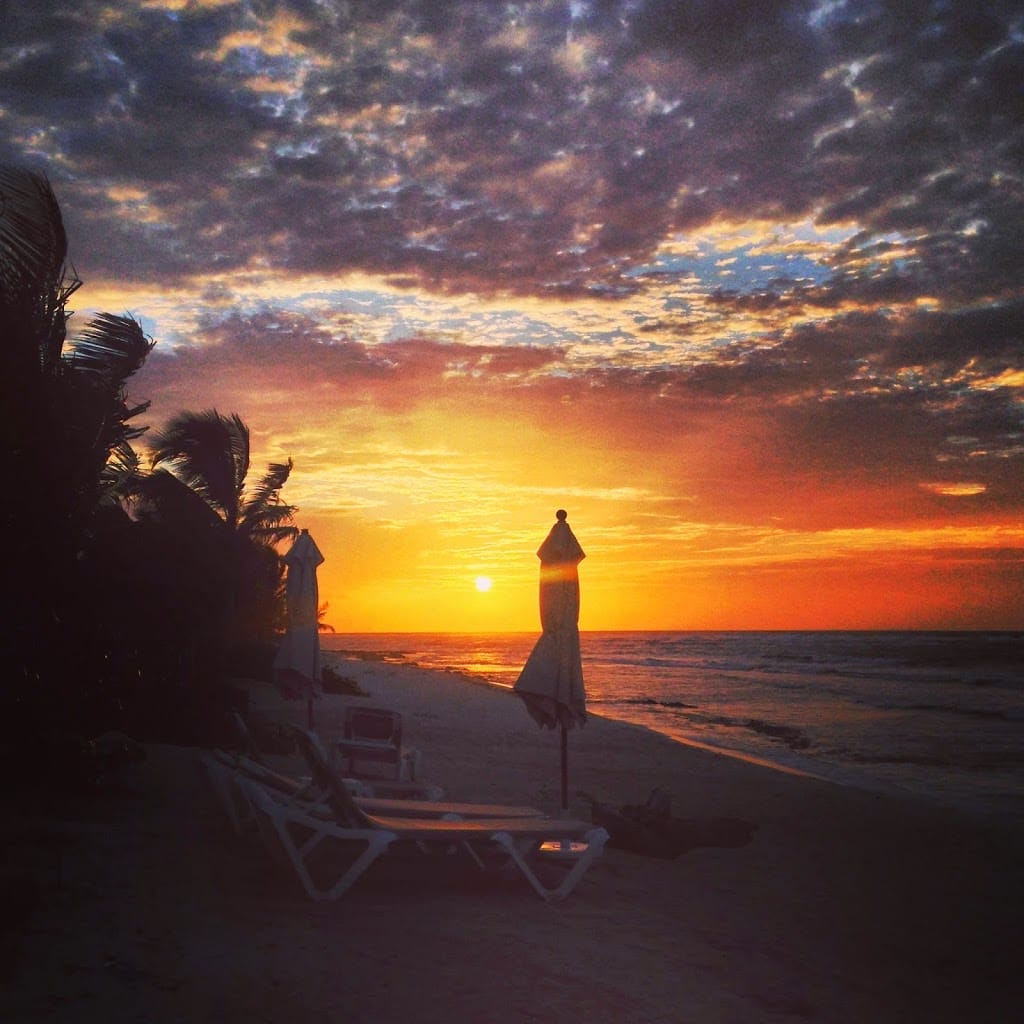Gorgeous Sunset in Akumal, Tulum Mexico
