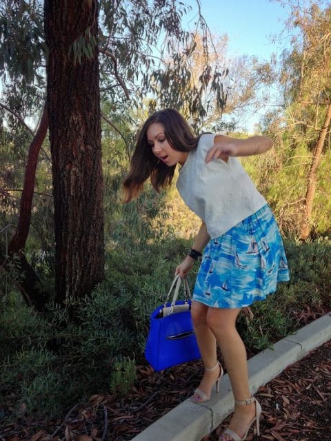 Styling a cute boat print skirt
