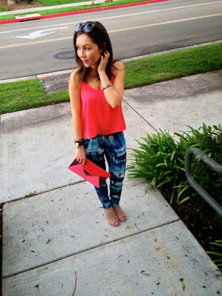 H&M Harem pants and clutch