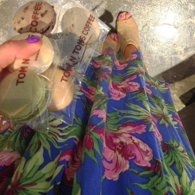 Macaroons from Tom Toms and floral skirt