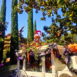 Haunted Mansion decorated for Halloween for Disneyland Halloween Time