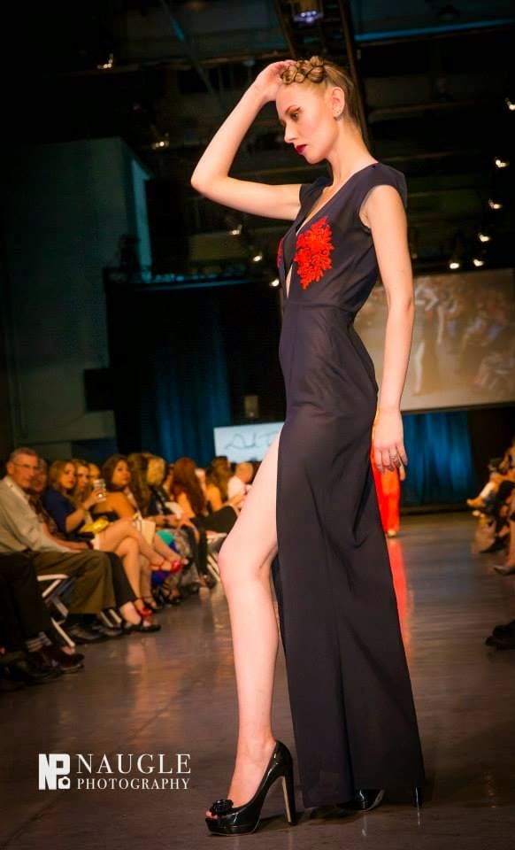 Model wearing sexy and romantic dress