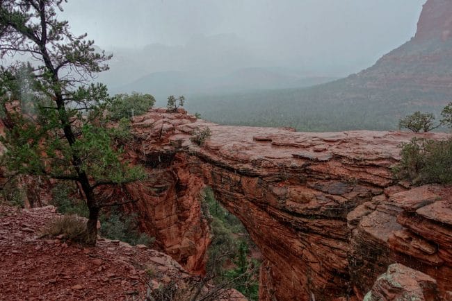 Rain and hail at Devil's Bridge