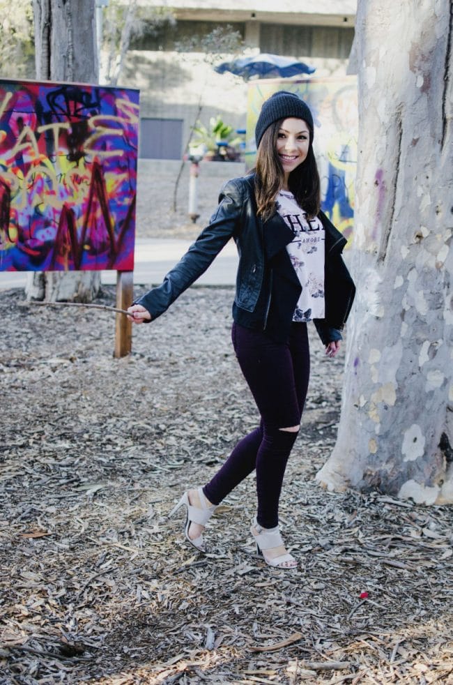 Model painting a graffiti and having a lot of fun in ucsd graffiti part