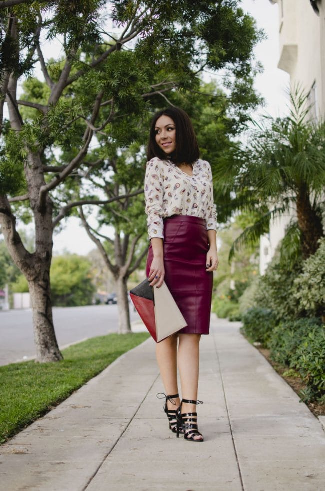 How to style a leather pencil skirt