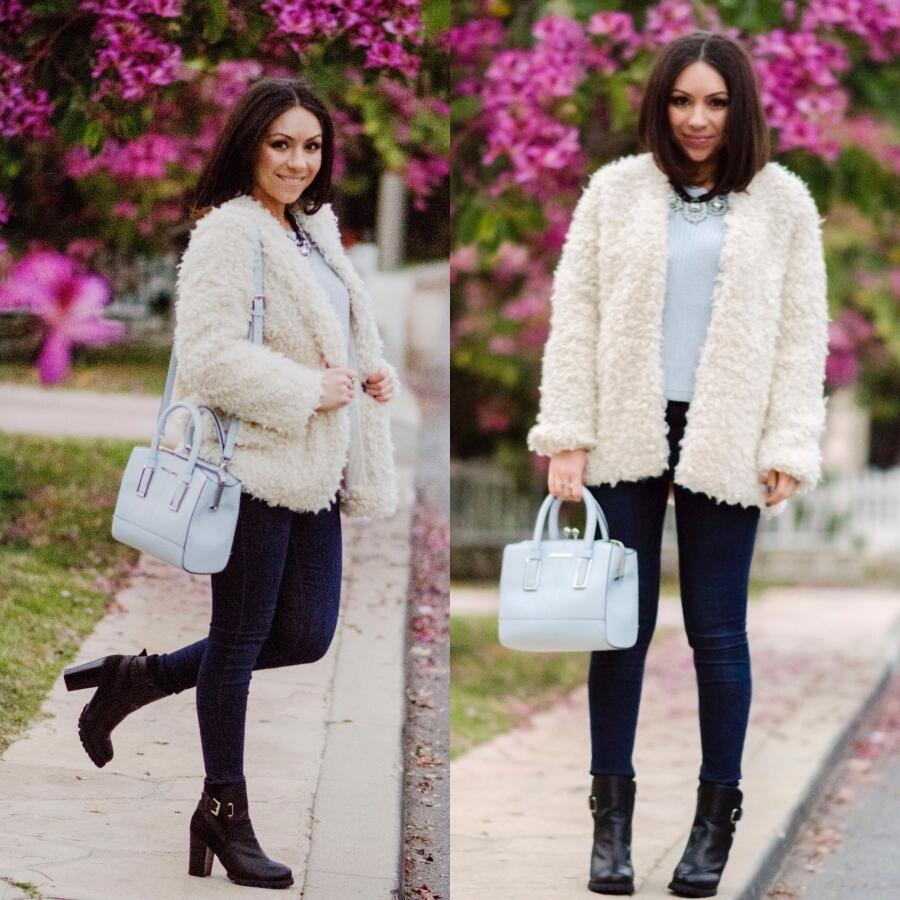How to style a white fur coat casually