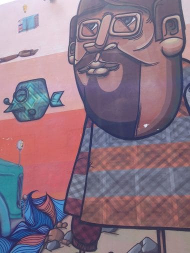 Os Gemeos mural in Wynwood Walls, Miami Os Gemeos mural in Wynwood Walls, Miami