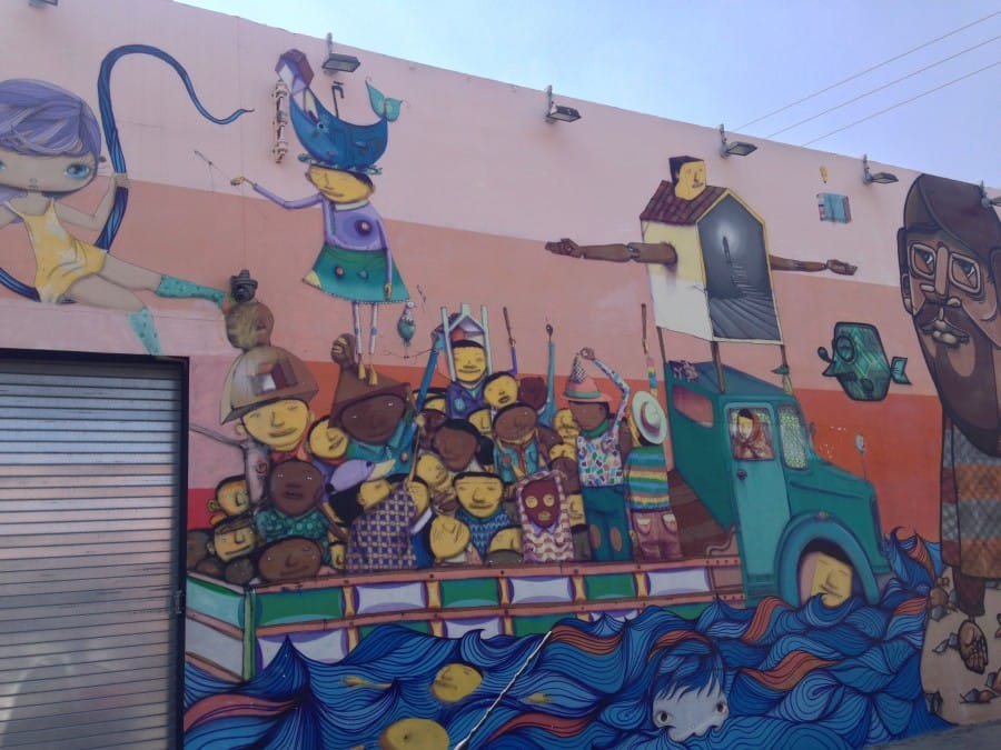 Os Gemeos mural in Wynwood Walls, Miami