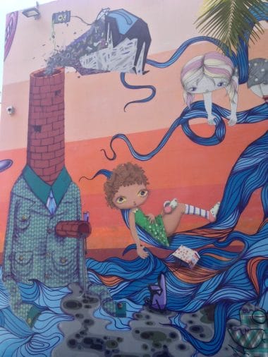 Os Gemeos mural in Wynwood Walls, Miami Os Gemeos mural in Wynwood Walls, Miami