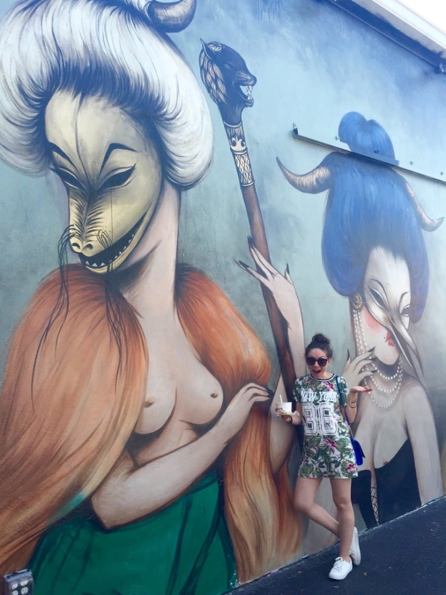 Miss Van's poupes, childlike women that are equally angelic and devilish, Wynwood Walls, Miami