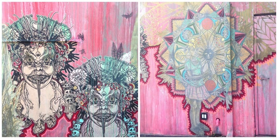 Swoon mural in Wynwood Walls, Miami