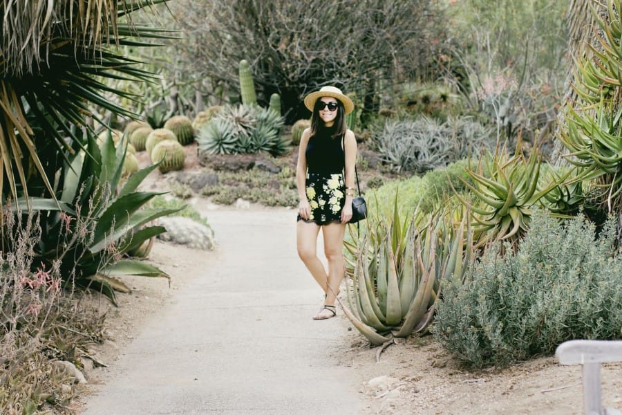 Nihan posing at the Huntington Library and gardens cactus garden