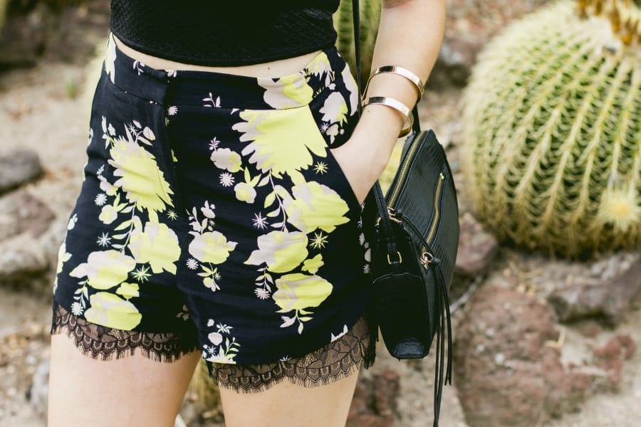 Topshop floral lace shorts 