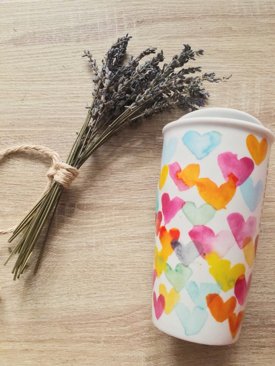 Starbucks Watercolor Hearts Holiday Tumbler 2015