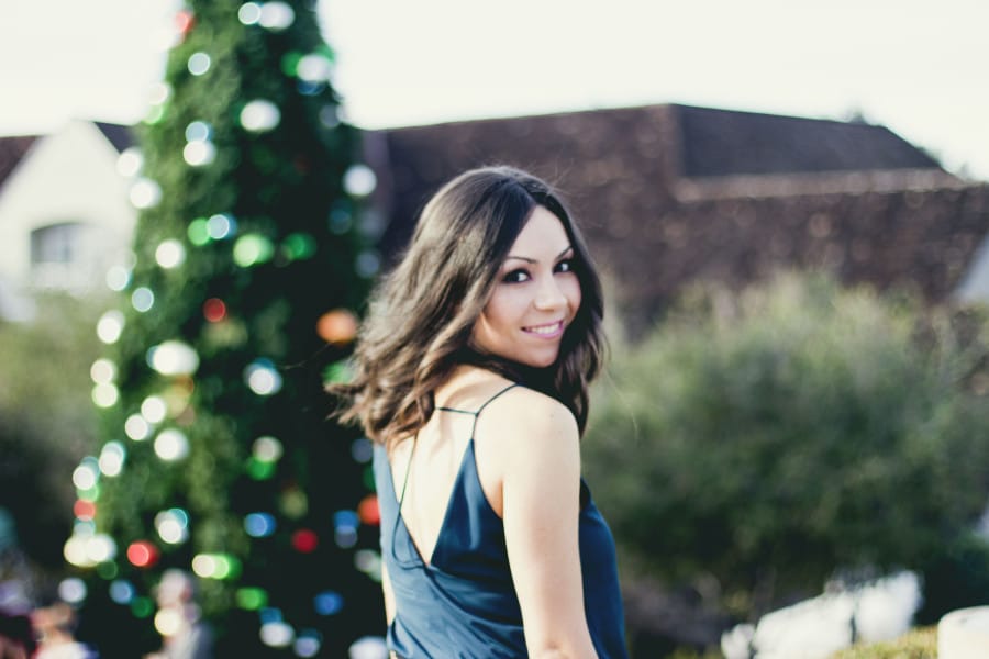 Holiday party outfit Topshop green chic top