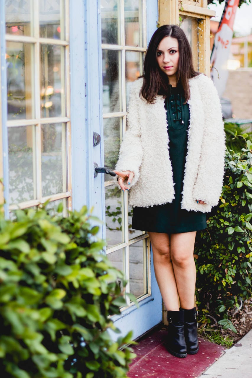H&M Faux fur Jacket and Just Fab Boots