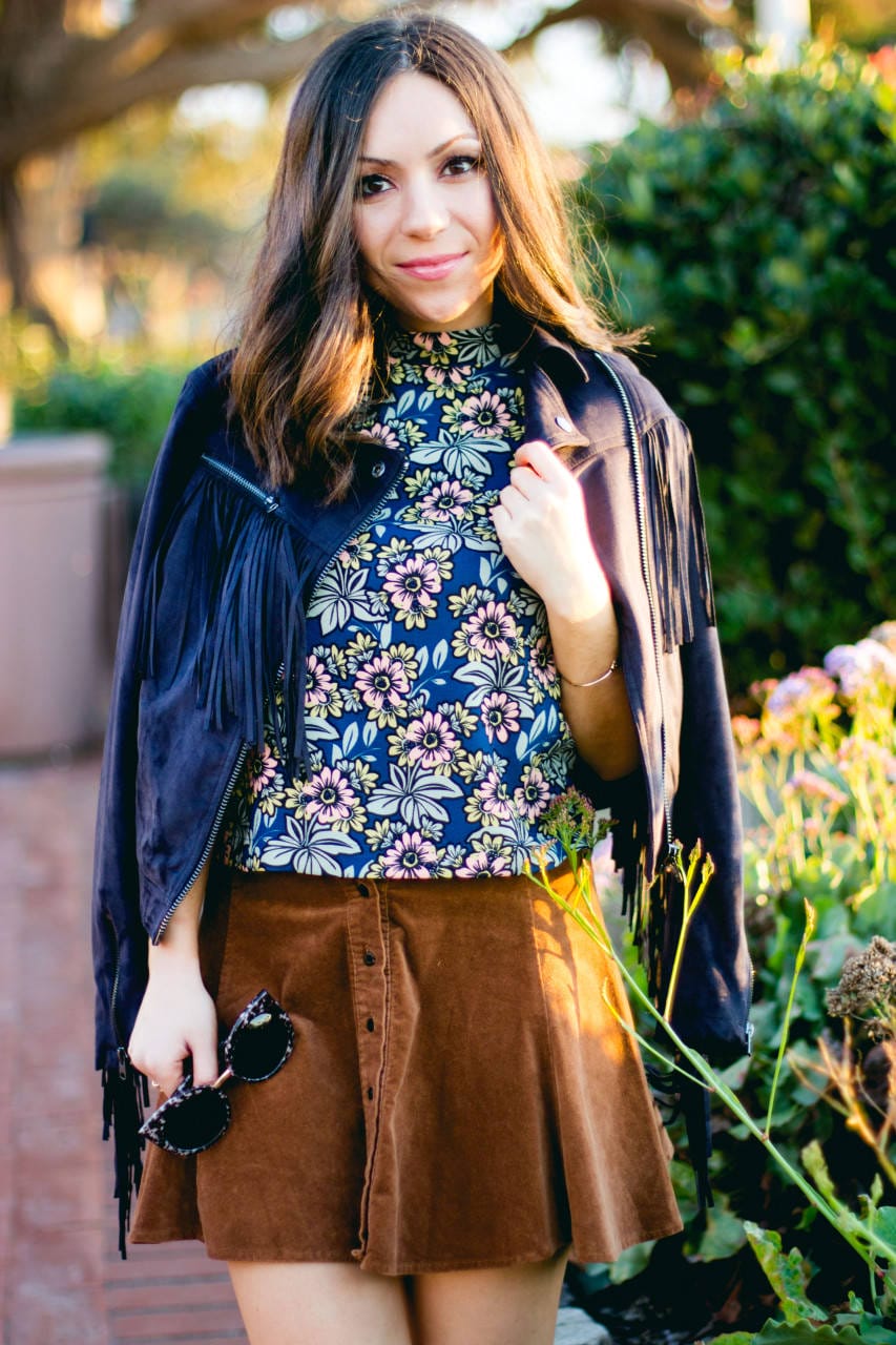 Topshop Suede Biker Jacket