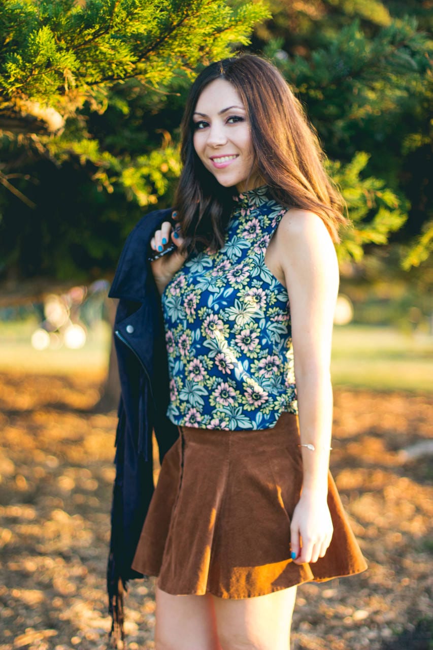 Topshop blue floral sleveless top