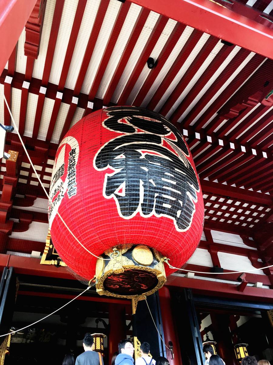 Big red Japanese lantern Sensoji Temple Asakusa