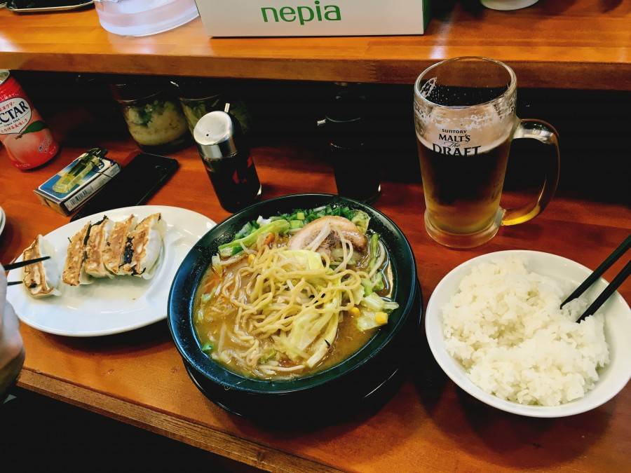 Ramen and pork buns in Asakusa