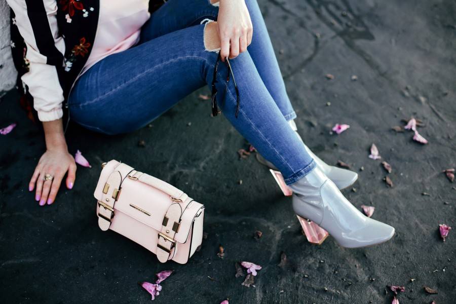 top 10 ankle boots for spring - Public Desire Chloe Perspex Heeled Ankle Boots in Grey