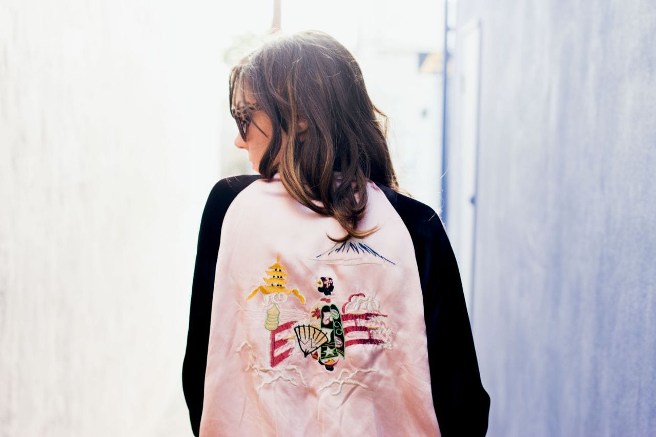 Japan print bomber jacket