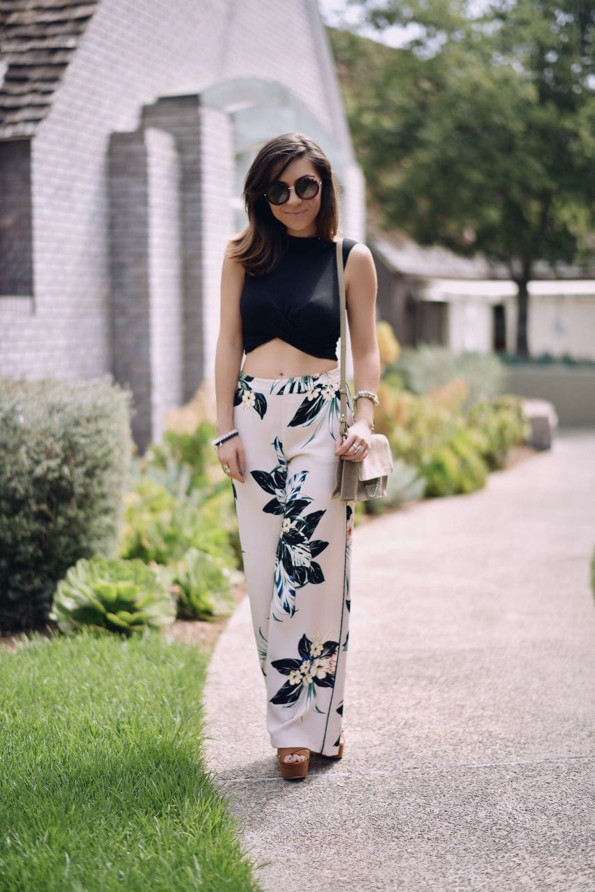 Resort chic - Topshop crop top and floral pants