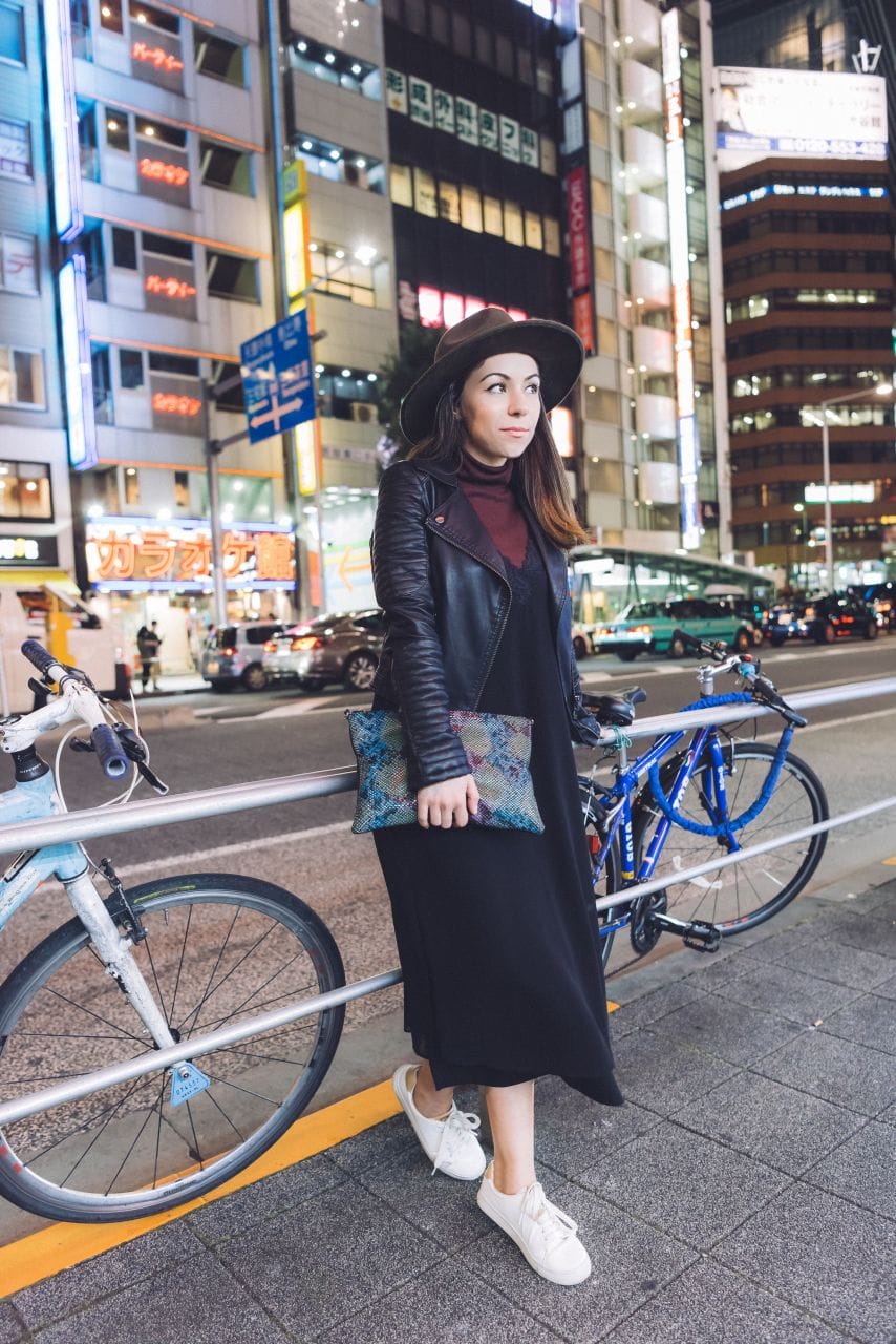Tokyo Fashion Week: Black Slip Dress & Turtleneck Top for Tokyo