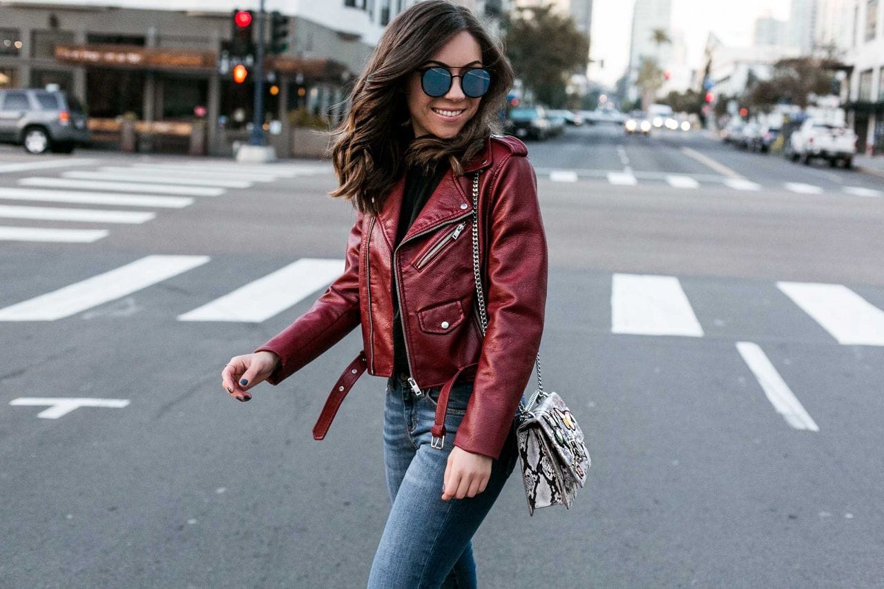 Biker Jacket Cool in Downtown San Diego - Style with Nihan