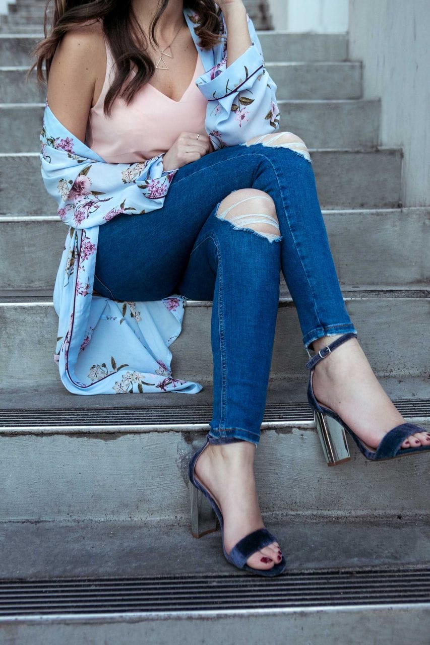 Forever 21 Floral kimono style blogger