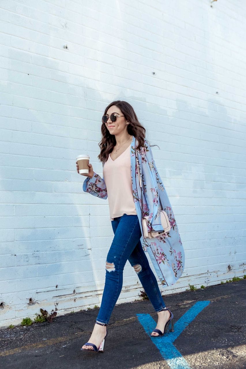 how to style Floral kimono