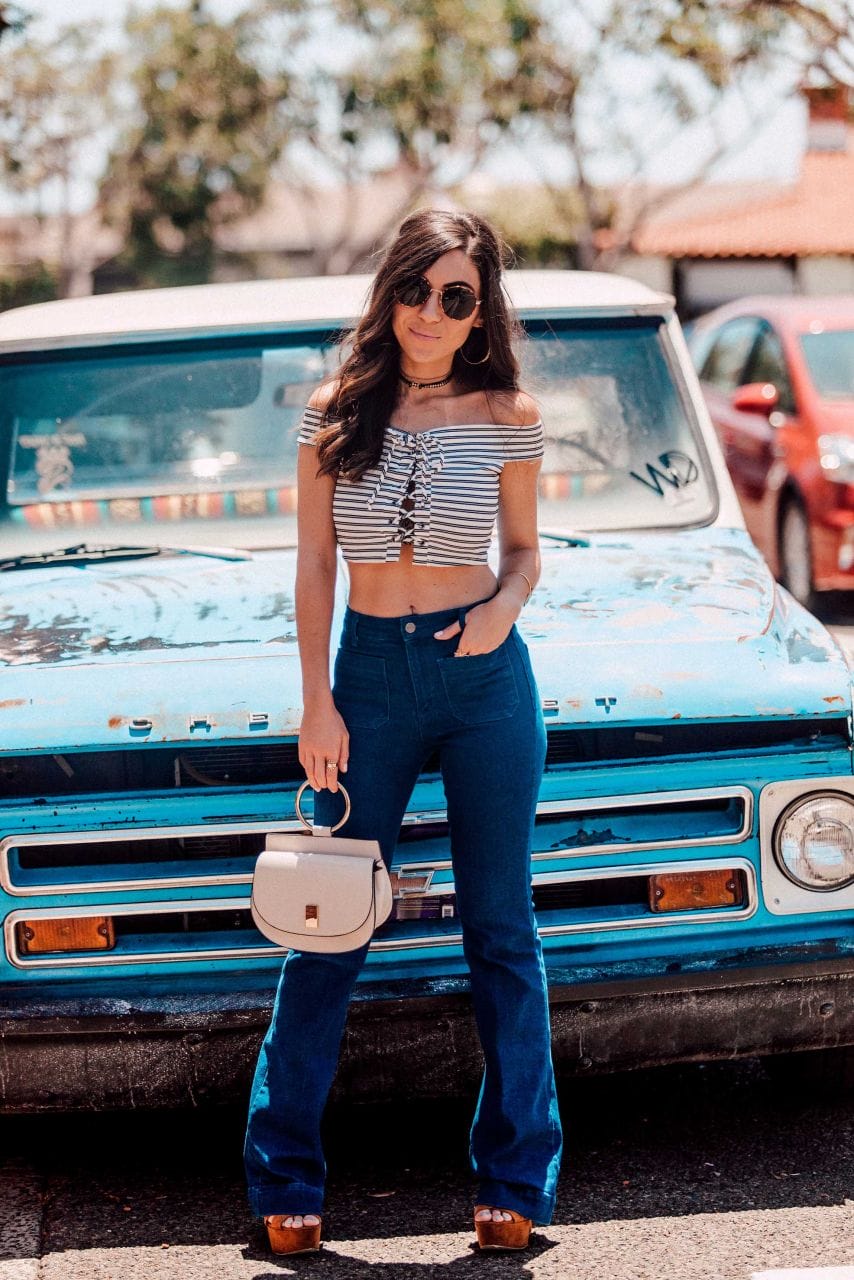 Bell bottoms and crop tops  Boho chic fashion, Vintage fashion