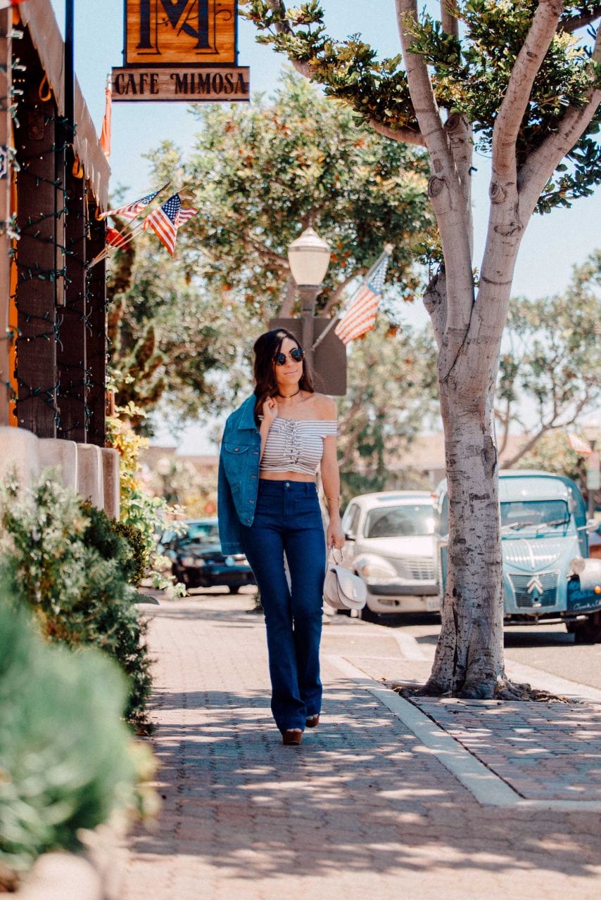 70's style denim look style blogger