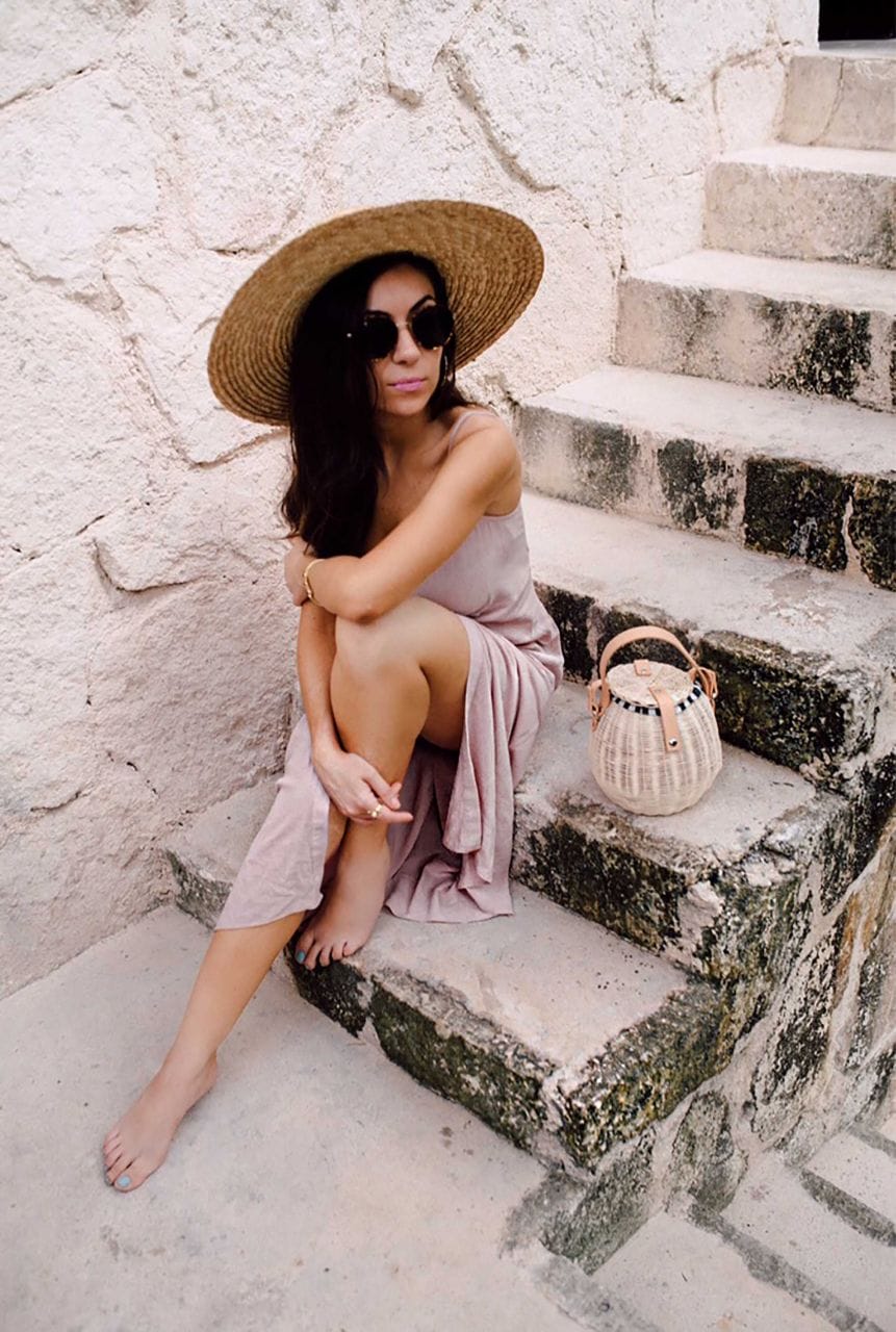 New Twist on a Pink Slip Dress in Tulum Style with Nihan