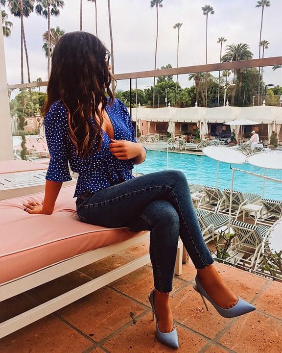 Flirty Polka Dot Top at the Beverly Hills Hotel - Style with Nihan