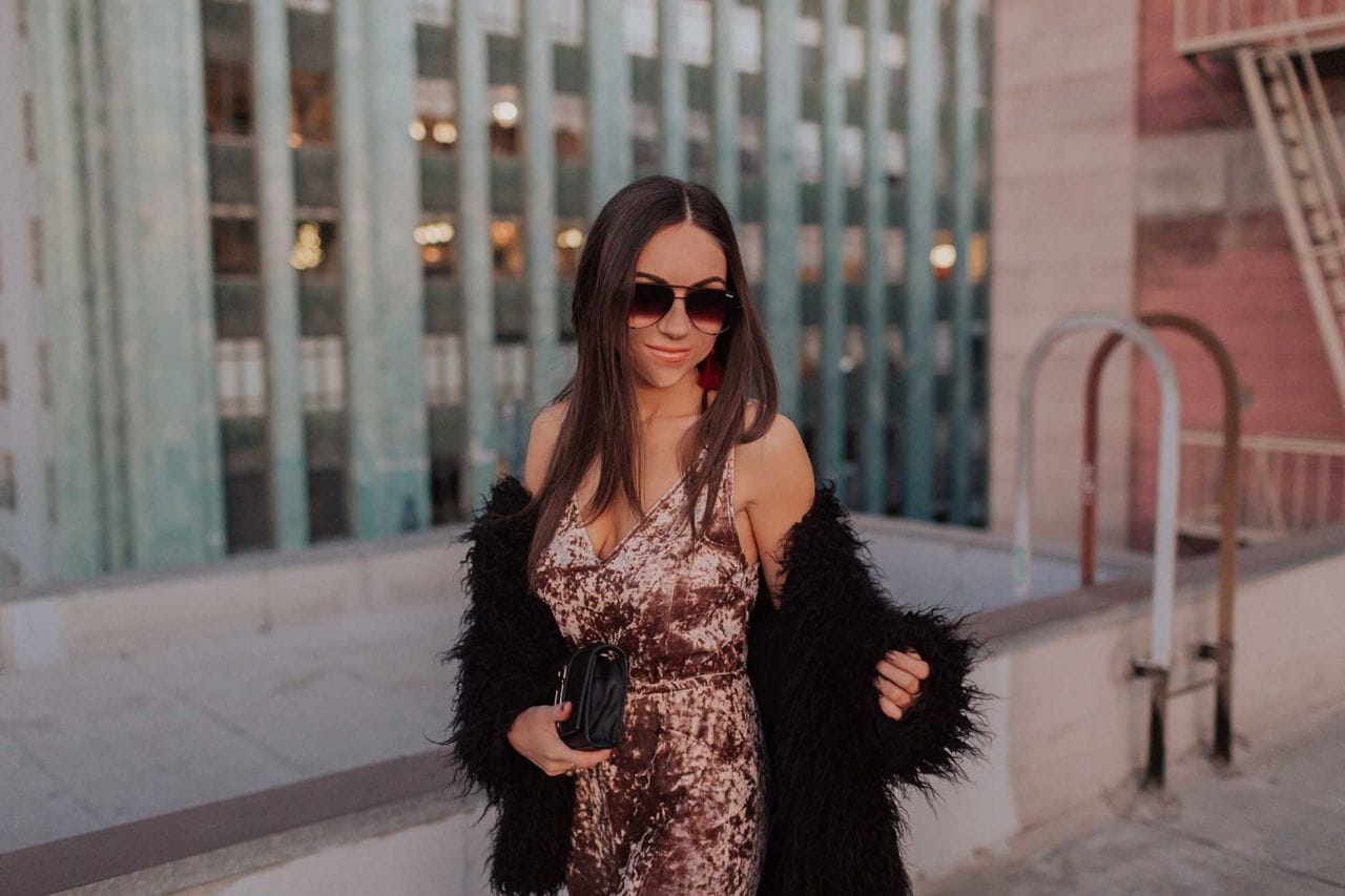 70s Velvet Jumpsuit in dtla