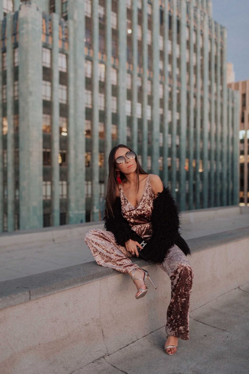 70s Velvet Jumpsuit in dtla