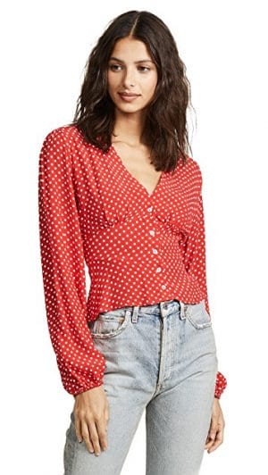 free people polka dot top