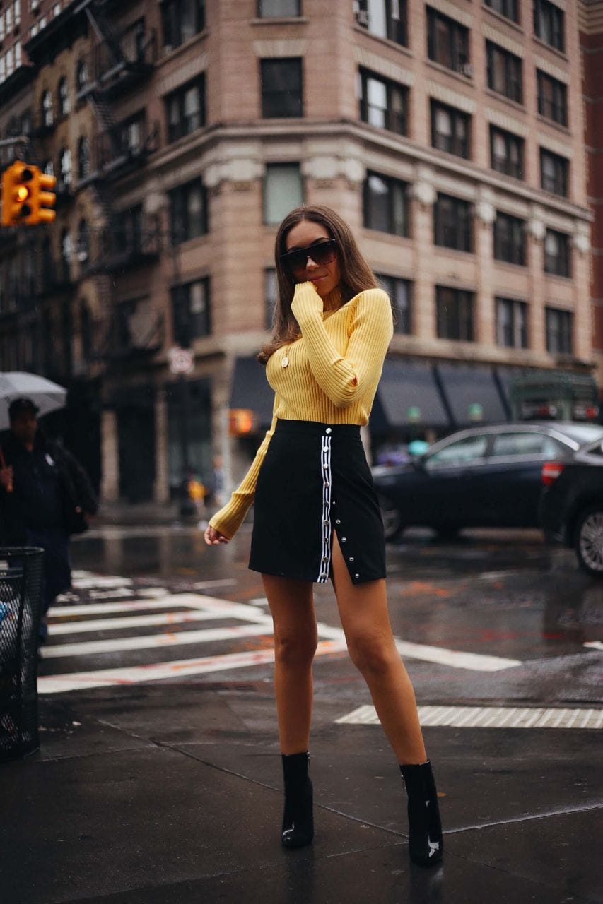 STYLE_WITH_NIHAN_WEARING_REVOLVE_LOVERS_AND_FRIENDS_YELLOW_SWEATER_IN_RAINY_NEW_YORK