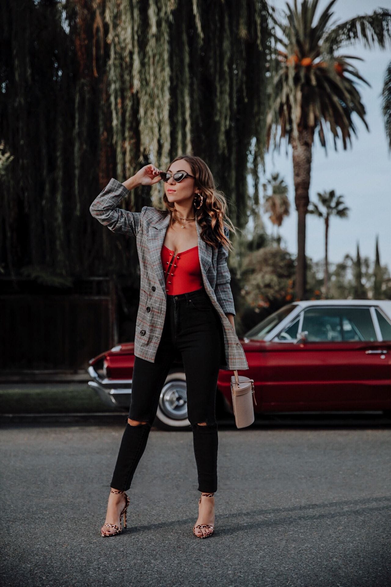 How to style a plaid blazer with a sexy twist this Holiday Season Style with Nihan