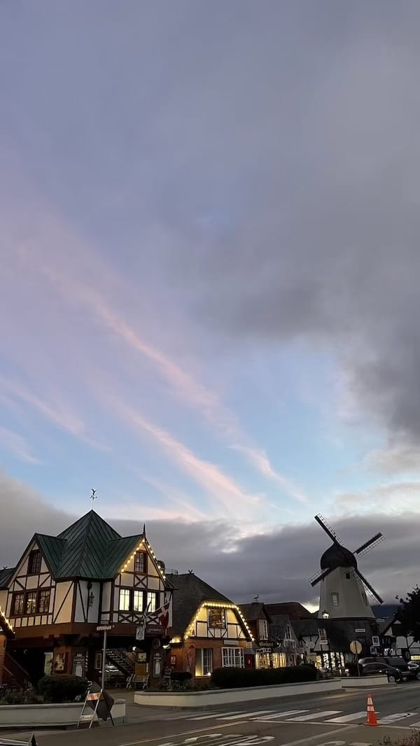 Solvang windmill sunset